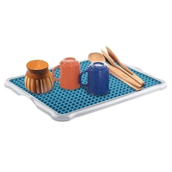 Pratik Lavabo Tezgah Üstü Bulaşık Kurutmalığı Süzmatik 22x40 cm görsel 2