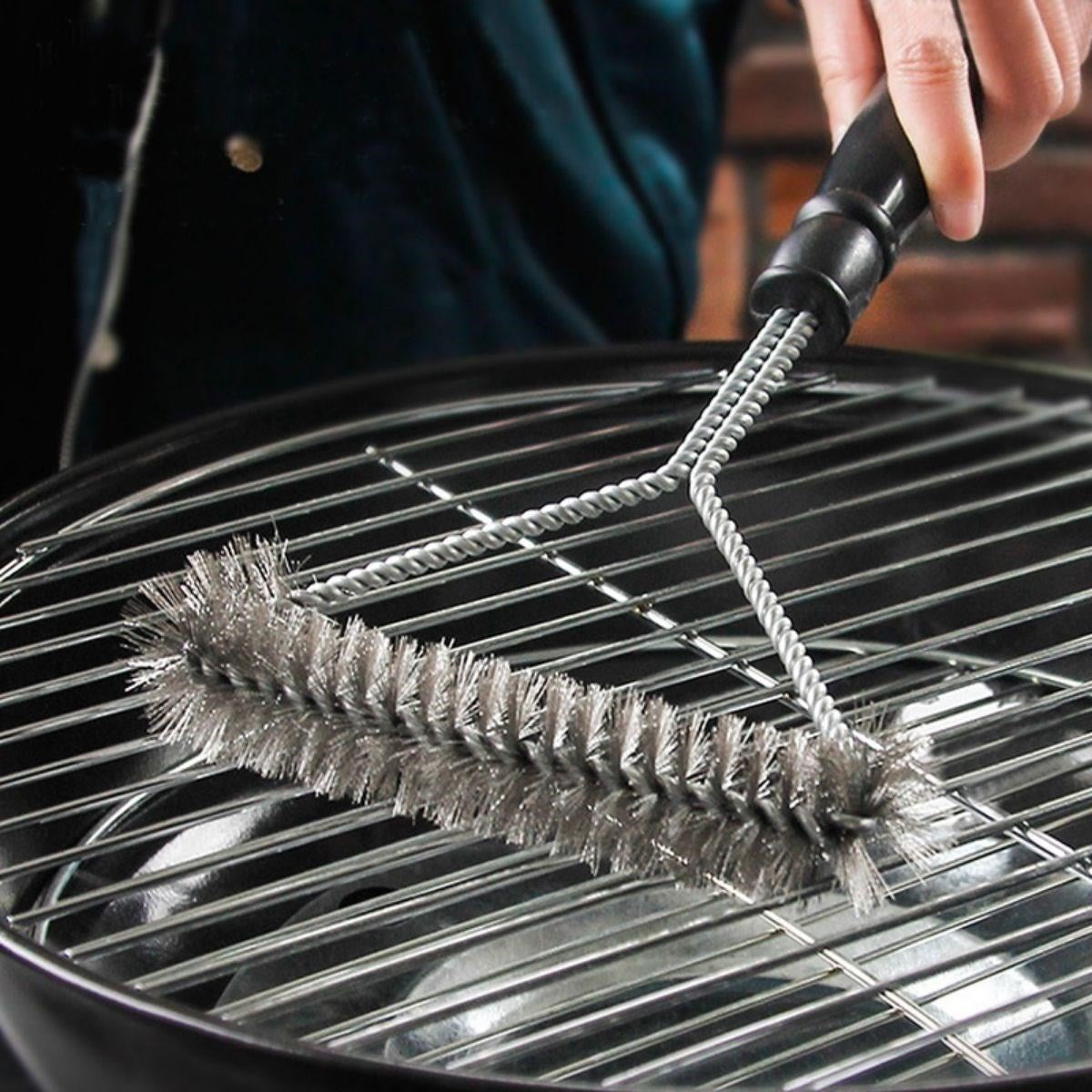 Izgara Tel Temizlik Fırçası – Paslanmaz Çelik Saplı Barbekü Mangal Temizlik Aparatı
