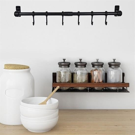 Duvara Monte Edilen 6 Kancalı Dekor Kaşıklık ve Kupa Askısı görsel 3