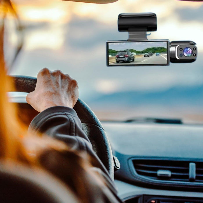 WiFi Destekli Araç İçi & Dışı Çift Kameralı Dikiz Aynası Kamera görsel 2