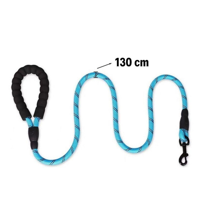 Reflektörlü Fosforlu Köpek Gezdirme Halatı – 130 cm Dayanıklı Metal Kancalı Tasma Kayışı görsel 2