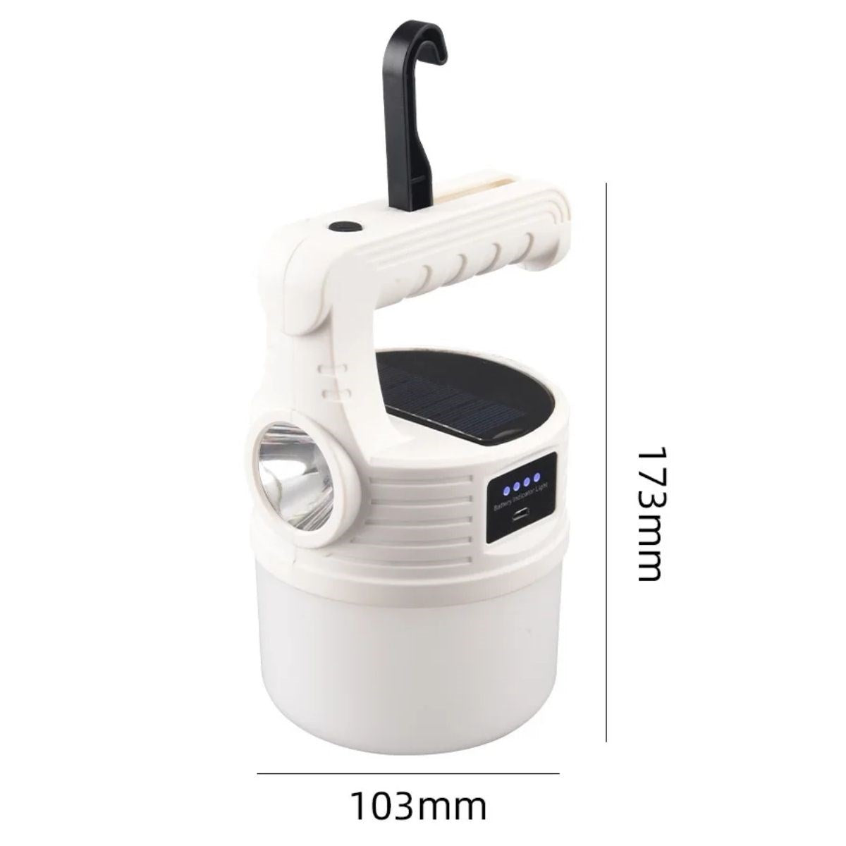 LED Güneş Enerjili Kamp Lambası – 2000 Lümen, 5 Modlu, USB Şarjlı Asılabilir Torch El Feneri