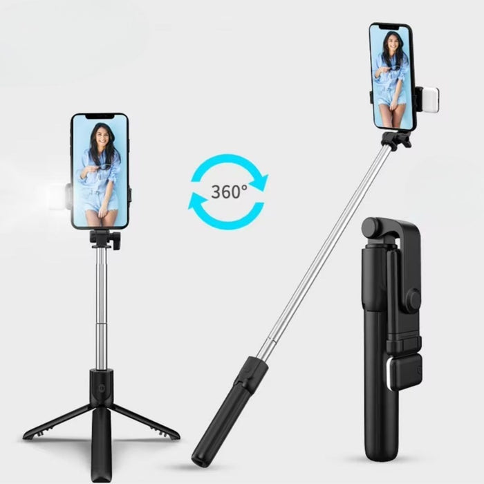 LED Işıklı Kumandalı Uzayabilen Selfie Çubuğu ve Masa Üstü Tripod görsel 4