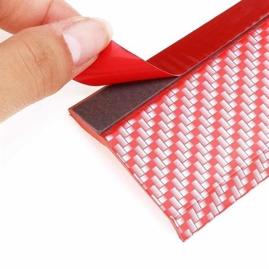 2,5 Metre Araba Ön Tampon Koruyucu Kauçuk Kırmızı Şerit Bant görsel 1