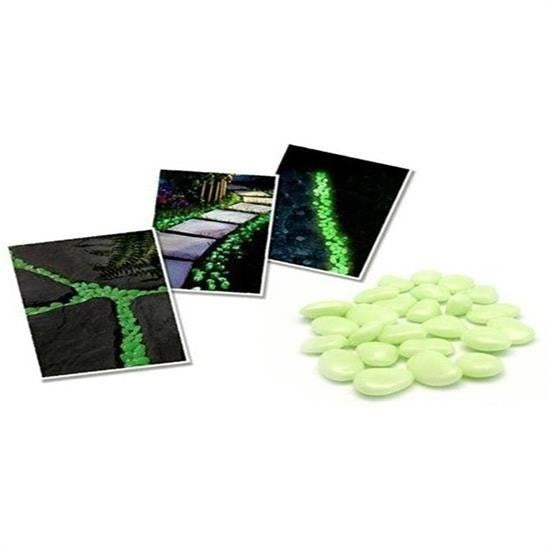 Gece Karanlıkta Işık Vererek Parlayan Fosforlu Dekoratif Çakıl Taşları (50 Adet) görsel 2