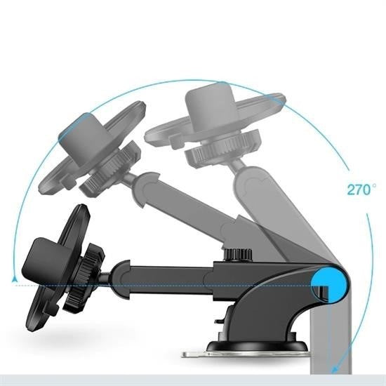 360° Dönen Torpido Üstü Uzunluk Ayarlı Vantuzlu Teleskopik Araç Telefon Tutucu görsel 2