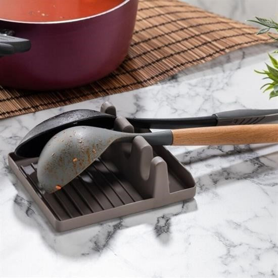 Tencere Kapak Tutuculu Kaşıklık – Pratik Kaşık Kepçe Altlığı Düzenleyici Stand görsel 4