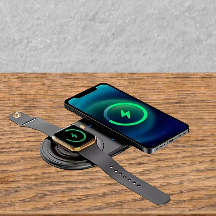 2’si 1 Arada Kablosuz Saat, Kulaklık ve Telefon Hızlı Şarj Aparatı görsel 3