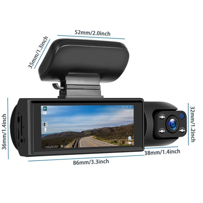 WiFi Destekli Araç İçi & Dışı Çift Kameralı Dikiz Aynası Kamera görsel 4