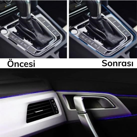 Mavi Araba Oto Trim Dekorasyon Şeridi – 5 Metre Kauçuk Elastik Şerit Bant görsel 3