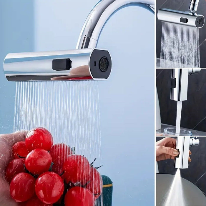 3 Modlu Evrensel Musluk Başlığı – 360° Döner Çok Amaçlı Su Tasarruflu Adaptör görsel 2