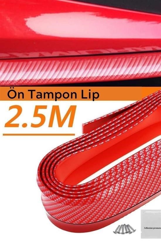 2,5 Metre Araba Ön Tampon Koruyucu Kauçuk Kırmızı Şerit Bant