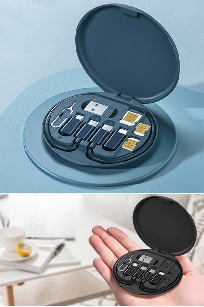 60W Destekli Seyahat Kablo Kutusu 5’i 1 Arada USB Type-C Şarj Kablosu Seti