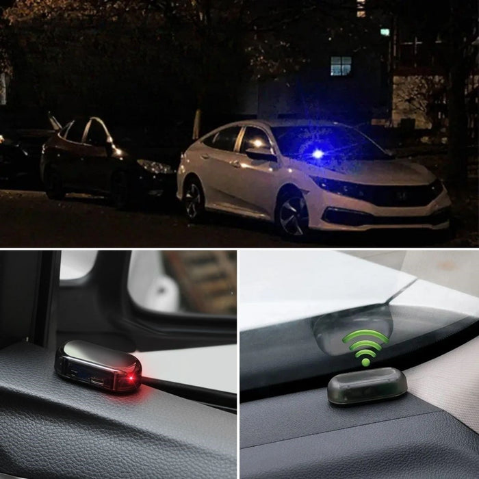 Araç İçin Solar Enerjili Caydırıcı Sahte Alarm – Işıklı ve Yapışkanlı