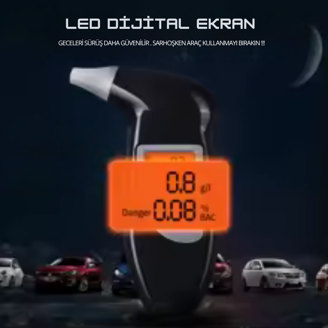 Taşınabilir Dijital Alkol Test Cihazı - Yüksek Hassasiyetli Üfleme Tipi Alkol Ölçer
