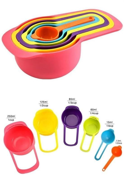 Pratik 5’li Ölçü Kaşığı Kabı – Şeker, Baharat ve Sıvı Ölçer Set