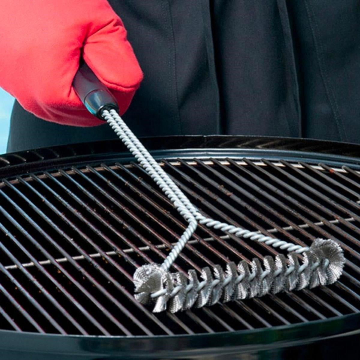 Izgara Tel Temizlik Fırçası – Paslanmaz Çelik Saplı Barbekü Mangal Temizlik Aparatı