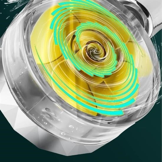 Turbo Pervaneli ve Filtreli Su Tasarruflu 360° Dönebilen Tazyikli Duş Başlığı