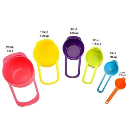 Pratik 5’li Ölçü Kaşığı Kabı – Şeker, Baharat ve Sıvı Ölçer Set