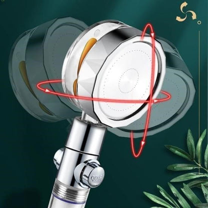 Turbo Pervaneli ve Filtreli Su Tasarruflu 360° Dönebilen Tazyikli Duş Başlığı