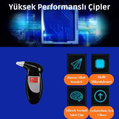 Taşınabilir Dijital Alkol Test Cihazı - Yüksek Hassasiyetli Üfleme Tipi Alkol Ölçer