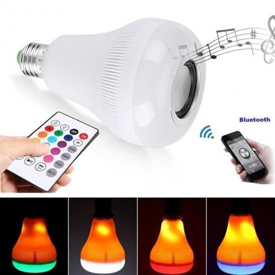 Bluetooth’lu RGB Renkli Hoparlörlü Kumandalı Akıllı LED Ampul LD-37