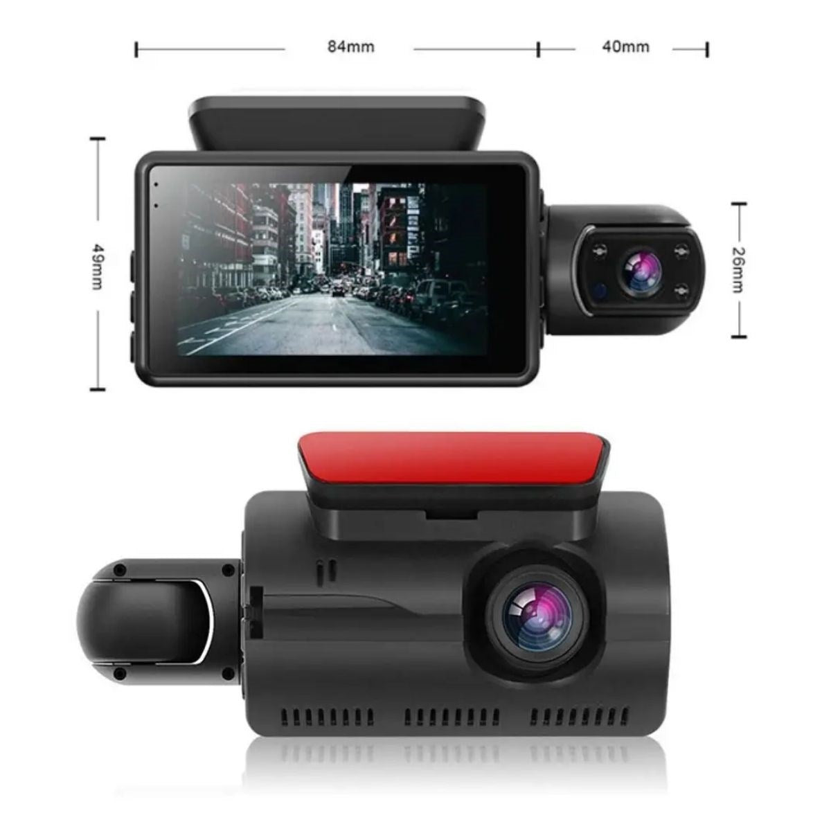 Araç İçi & Dışı Çift Lensli WiFi Kamera – 1080P HD, Gece Görüşlü, G-Sensörlü DVR Dashcam