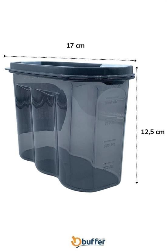 2 Kapaklı Ölçekli Erzak Saklama Kabı – 1,2 Litre