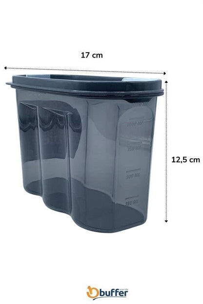 2 Kapaklı Ölçekli Erzak Saklama Kabı – 1,2 Litre