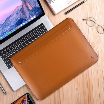 Suya Dayanıklı PU Deri Laptop ve Macbook Çantası – Darbe Emici, Ergonomik ve Şık Tasarım