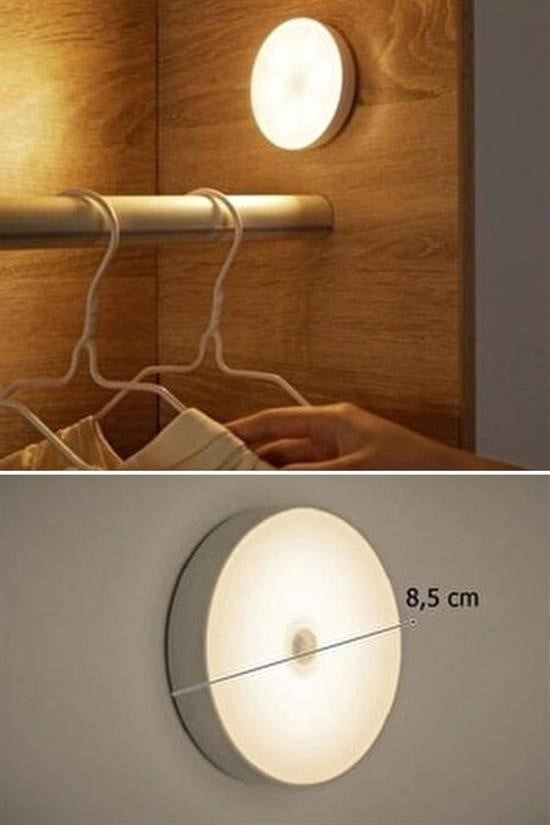 Hareket Sensörlü USB Şarjlı Spot Lamba – Mıknatıslı & Yapışkanlı, Gün Işığı Led Işık