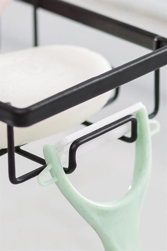 Paslanmaz Çelik Mutfak Banyo Musluğuna Sabitlenebilir Sabunluk ve Sünger Tutucu Aparat