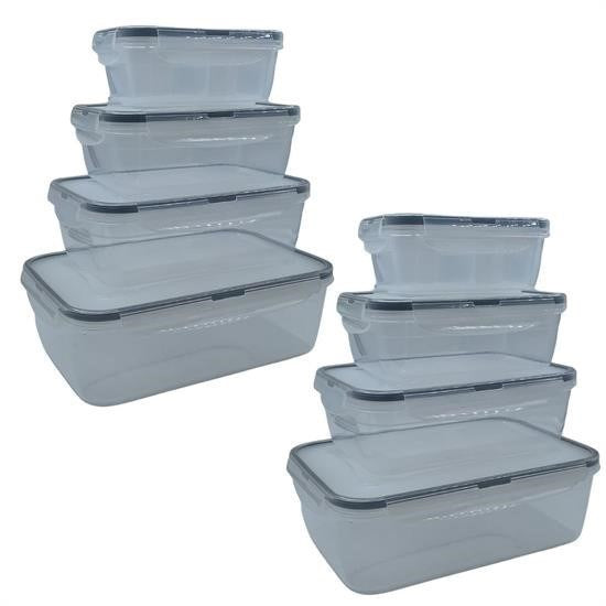 4’lü İç İçe Sızdırmaz Contalı Kilitli Kapaklı Plastik Erzak Saklama Kapları