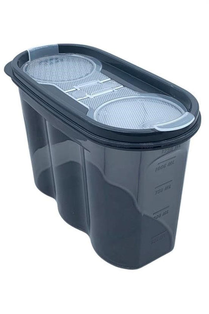 2 Kapaklı Ölçekli Erzak Saklama Kabı – 1,2 Litre