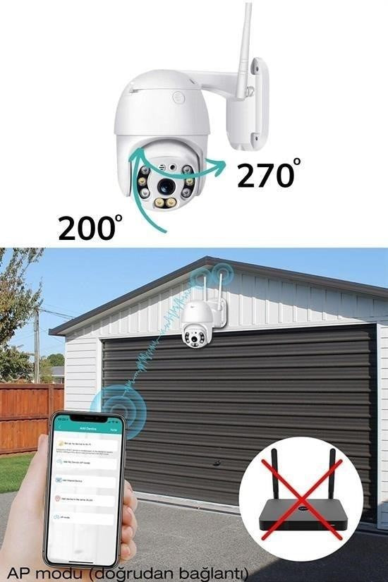 20 MP HD Lens IP Wifi Güvenlik Kamerası – İç ve Dış Mekan Suya Dayanıklı Akıllı Kamera