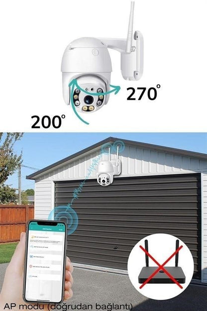 20 MP HD Lens IP Wifi Güvenlik Kamerası – İç ve Dış Mekan Suya Dayanıklı Akıllı Kamera