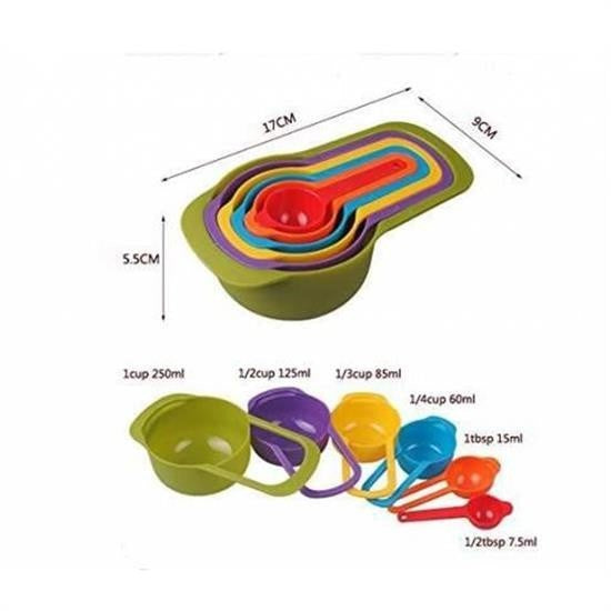Pratik 5’li Ölçü Kaşığı Kabı – Şeker, Baharat ve Sıvı Ölçer Set