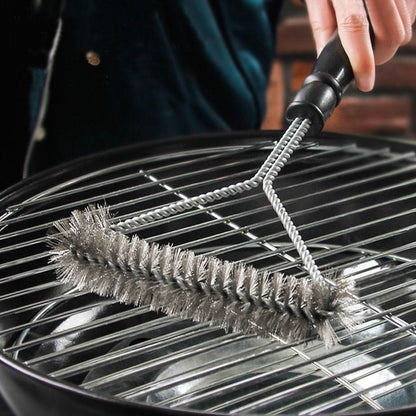 Izgara Tel Temizlik Fırçası – Paslanmaz Çelik Saplı Barbekü Mangal Temizlik Aparatı