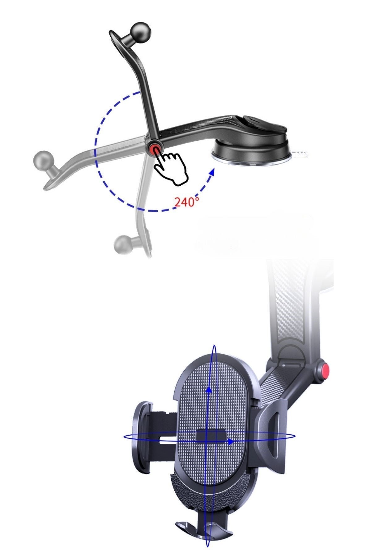 Güçlü Vantuzlu Araç İçi Konsol Üstü Telefon Tutucu Aparat