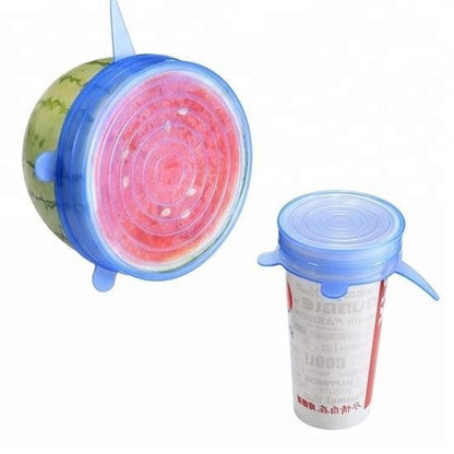 6’lı Silikon Streç Kapak – Hava Geçirmez Gıda Saklama Kapakları