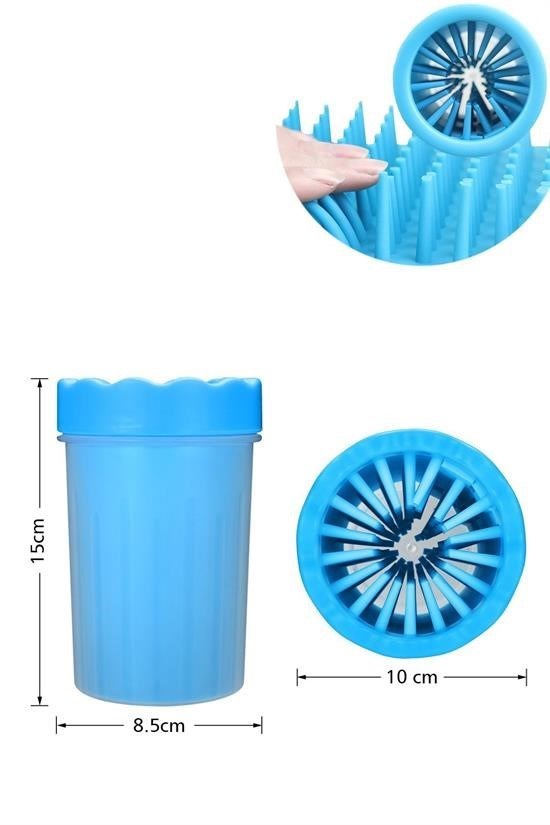 Silikon Jel Fırçalı Kedi Köpek Pati Temizleme Kovası – Küçük Boy