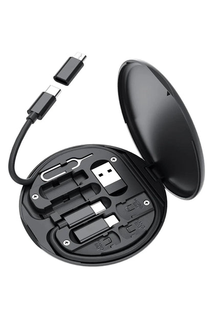 60W Destekli Seyahat Kablo Kutusu 5’i 1 Arada USB Type-C Şarj Kablosu Seti