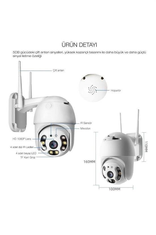 20 MP HD Lens IP Wifi Güvenlik Kamerası – İç ve Dış Mekan Suya Dayanıklı Akıllı Kamera
