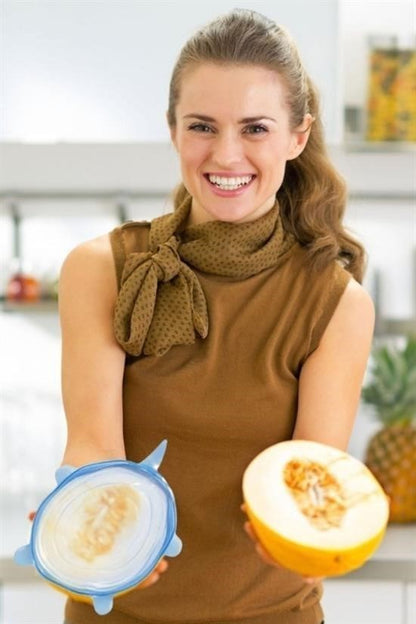 6’lı Silikon Streç Kapak – Hava Geçirmez Gıda Saklama Kapakları