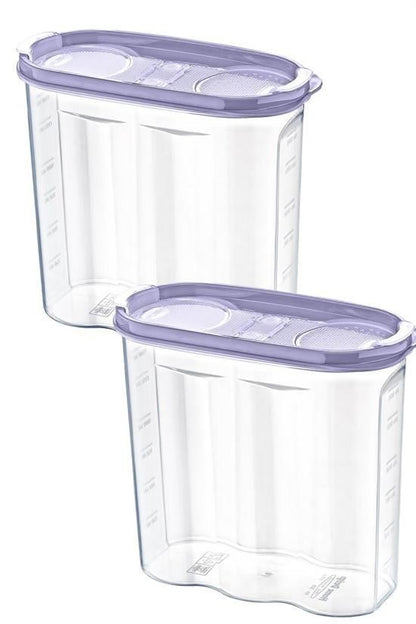 2 Kapaklı Ölçekli Erzak Kuru Gıda Saklama Kutusu - 1,7 Litre