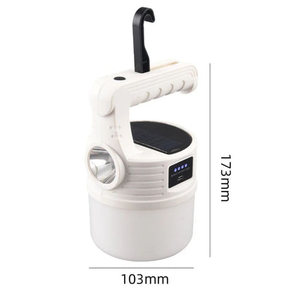 LED Güneş Enerjili Kamp Lambası – 2000 Lümen, 5 Modlu, USB Şarjlı Asılabilir Torch El Feneri