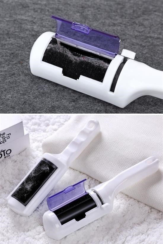 Taşınabilir Elektrostatik Hazneli Rulo Şeklinde Evcil Hayvan Tüyü ve Saç Toplayıcı