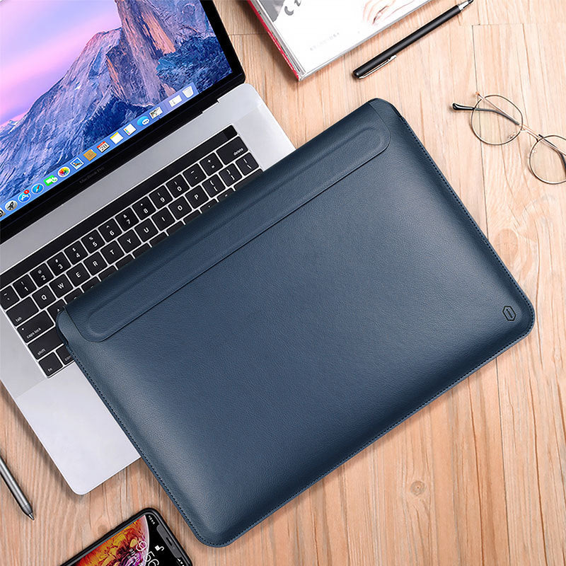 Suya Dayanıklı PU Deri Laptop ve Macbook Çantası – Darbe Emici, Ergonomik ve Şık Tasarım