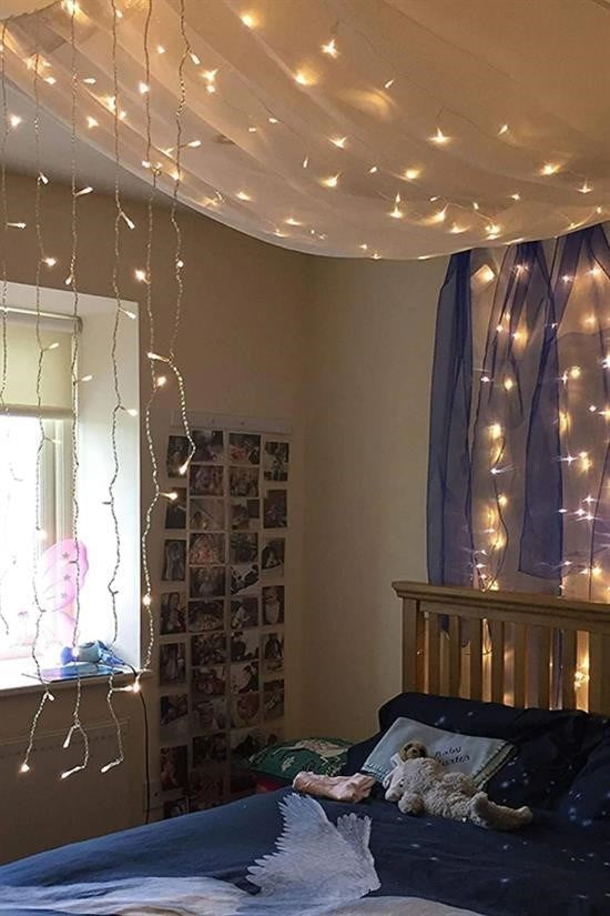 2x2 Metre 320 LED 8 Fonksiyonlu Dekoratif Günışığı Saçak İp Perde Aydınlatma