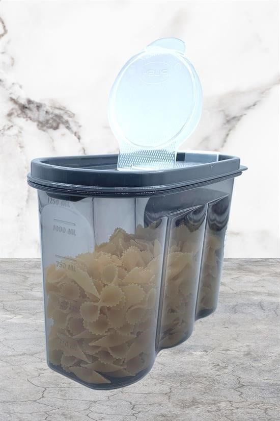 2 Kapaklı Ölçekli Erzak Saklama Kabı – 1,2 Litre